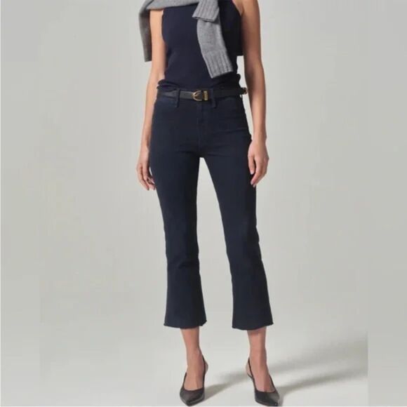 Citizens of Humanity NWT Isola Trousers Women’s Size 27 Navy Bootcut Cropped - Picture 1 of 16